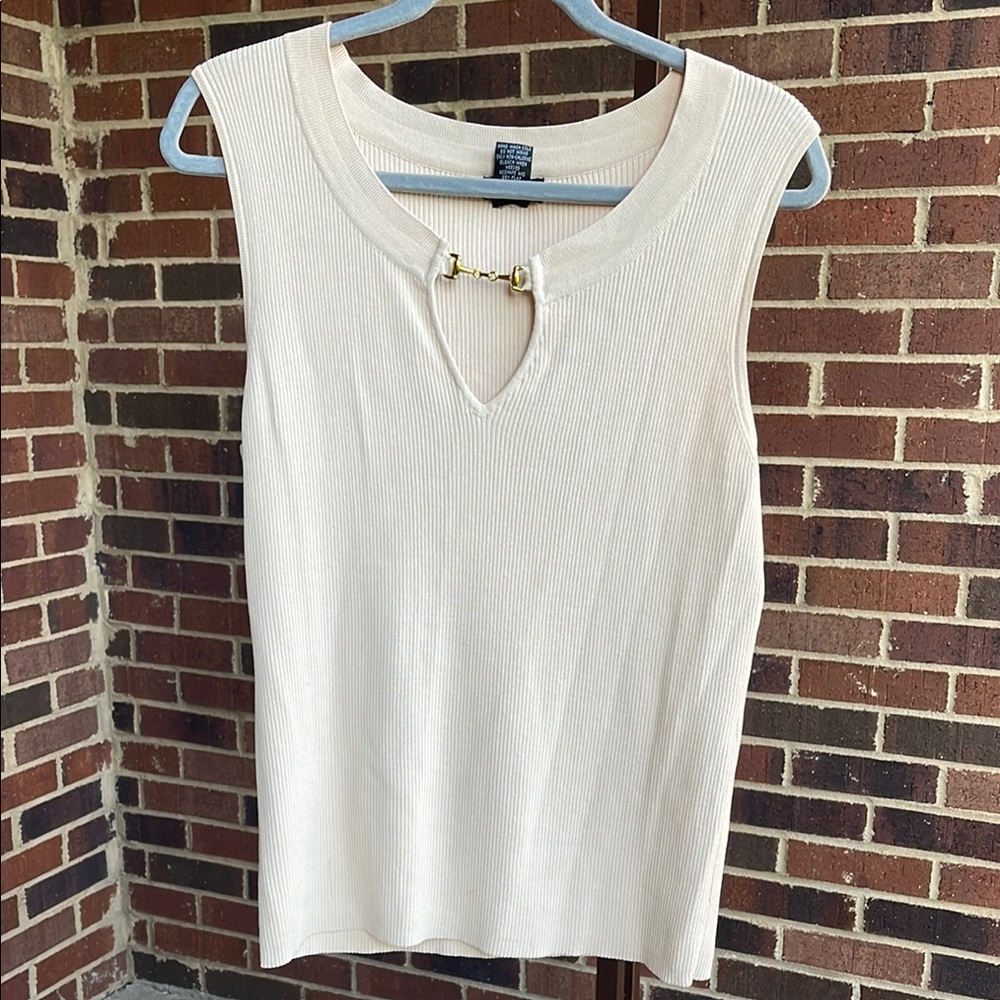 Evie Elegant Cream Sleeveless Top